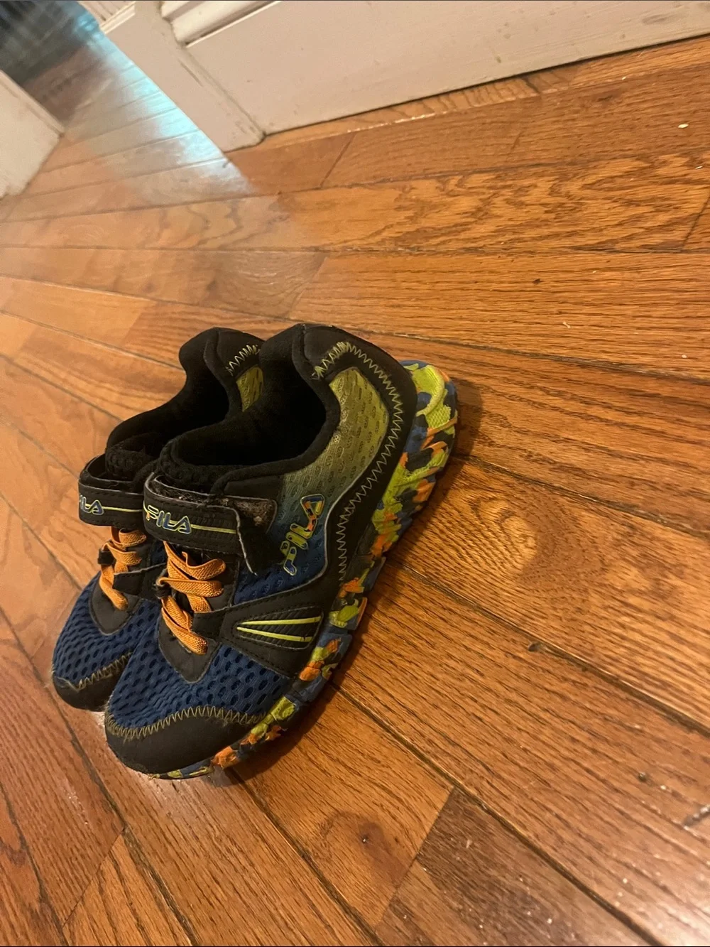 Fila Kids Navy, Green and Orange Athletic Sneakers